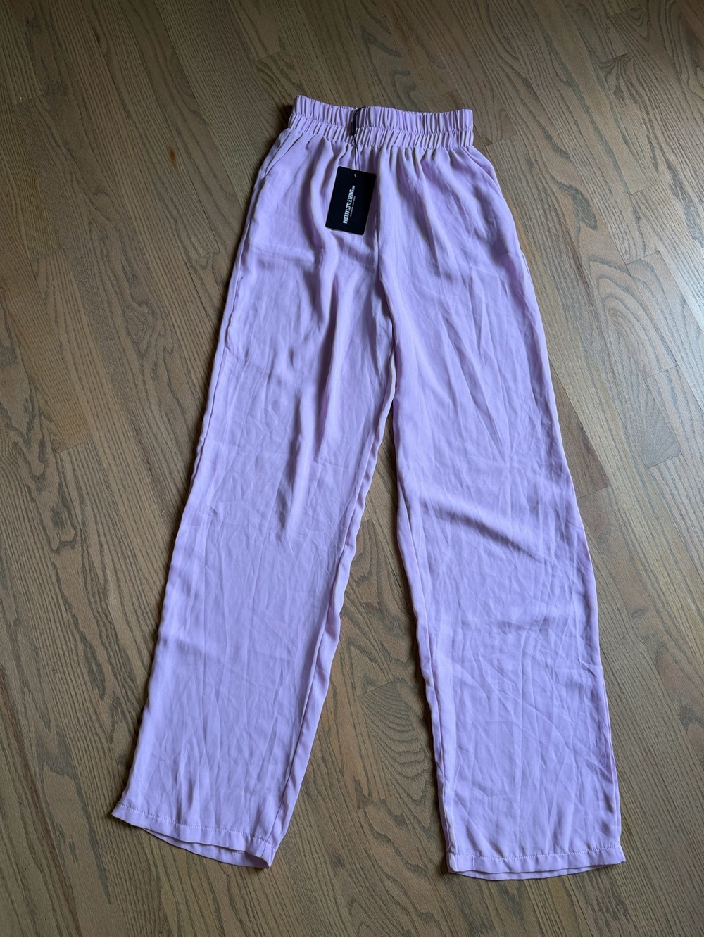 PrettyLittleThing Lilac Elastic Waist Wide Leg Trousers